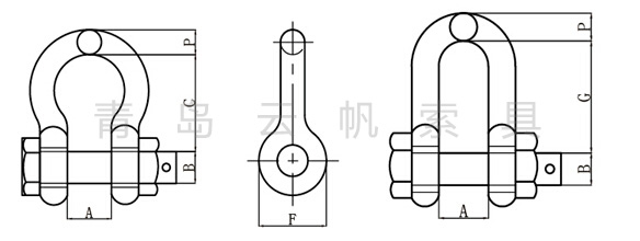 美式模鍛弓型卸扣型號規格